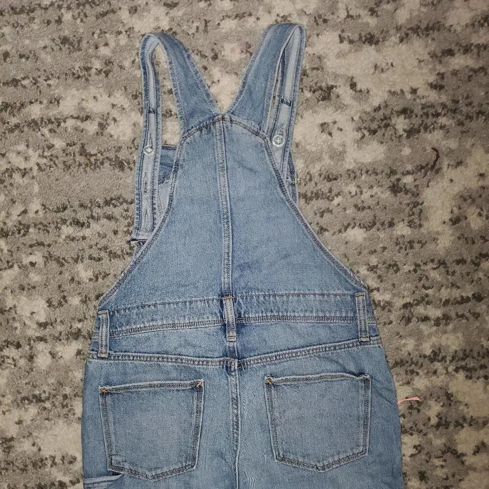 Old Navy Denim Distressed Overalls || girls XL EUC